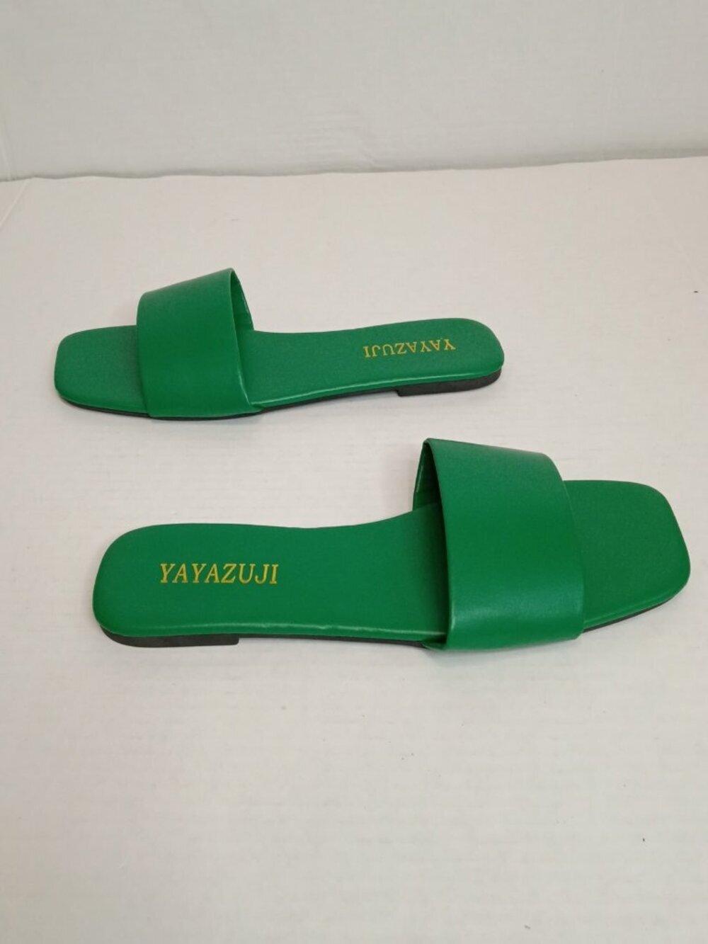 YAYAZUJI Green Minimalist Flat Slide Sandals Size EU 40/ Women's US 9/9.5 - Picture 2 of 6